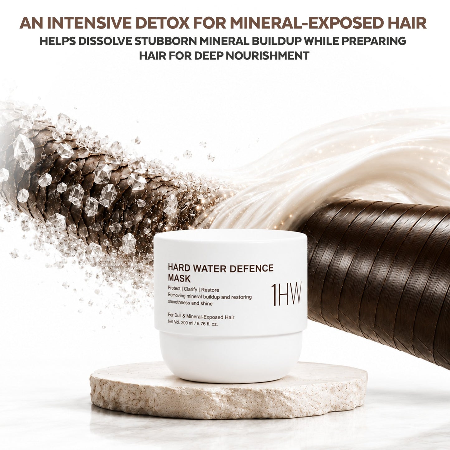 GLOSSXPRO Professional System Hard Water Defence Hair Mask | Deep Repair Hair Mask for Hard Water Damaged Hair | Removes Mineral Buildup | Restores Moisture, Softness & Shine | Sulphate Free | Paraben Free | 200g