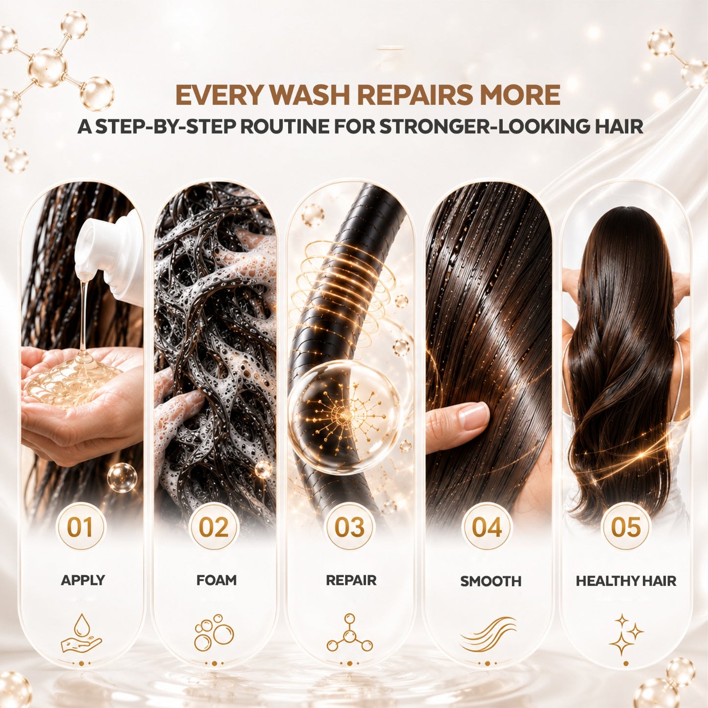 GLOSSXPRO Professional System Fiber Fix Restore Shampoo | Bond Repair Shampoo for Damaged Hair | Strengthens & Restores Hair Fibers | Reduces Breakage | Sulphate Free | Paraben Free | 250 ml