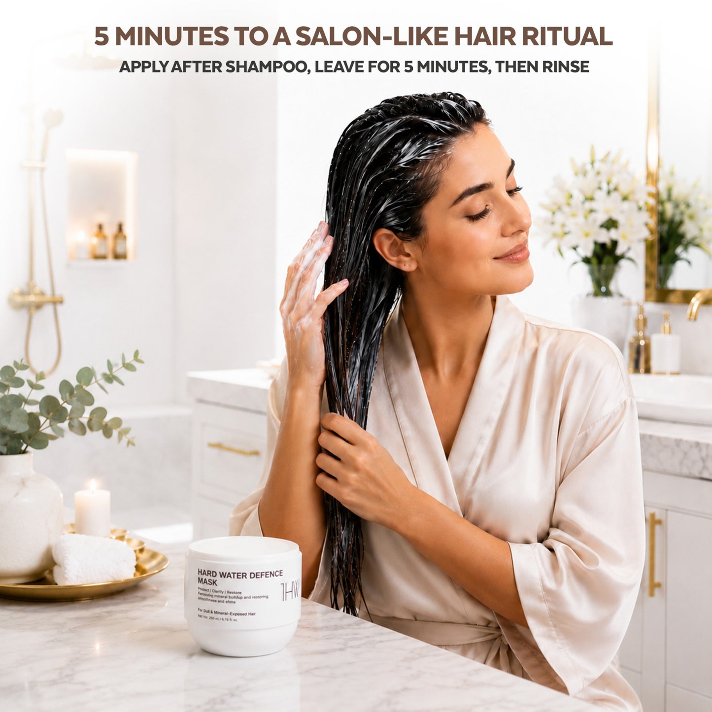 GLOSSXPRO Professional System Hard Water Defence Hair Mask | Deep Repair Hair Mask for Hard Water Damaged Hair | Removes Mineral Buildup | Restores Moisture, Softness & Shine | Sulphate Free | Paraben Free | 200g