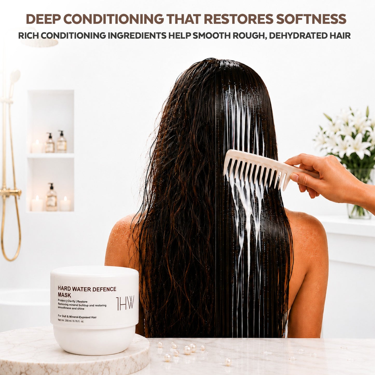 GLOSSXPRO Professional System Hard Water Defence Hair Mask | Deep Repair Hair Mask for Hard Water Damaged Hair | Removes Mineral Buildup | Restores Moisture, Softness & Shine | Sulphate Free | Paraben Free | 200g