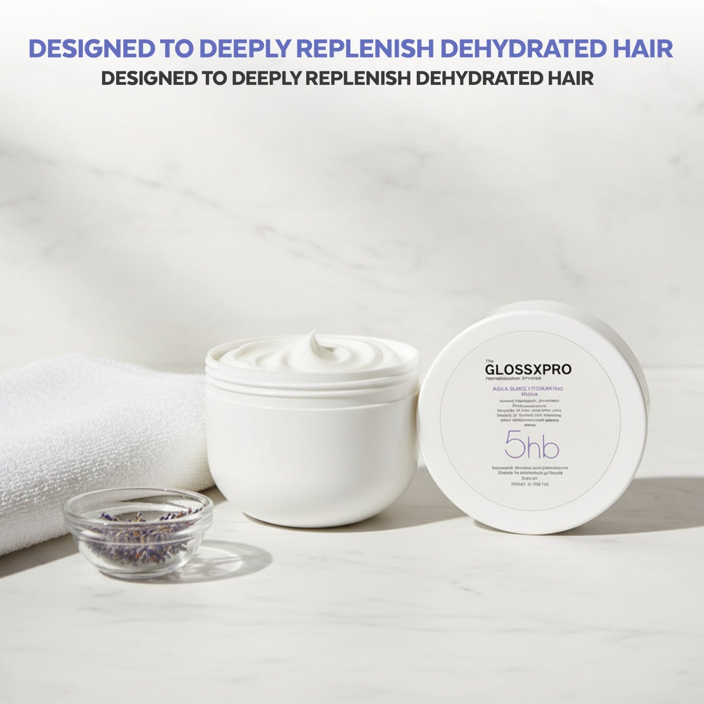 GLOSSXPRO Professional System Aqua Surge Hydrating Hair Mask | Deep Moisture Hair Mask for Dry & Frizzy Hair | Intense Hydration, Frizz Control & Shine | Sulphate Free | Paraben Free | 200g