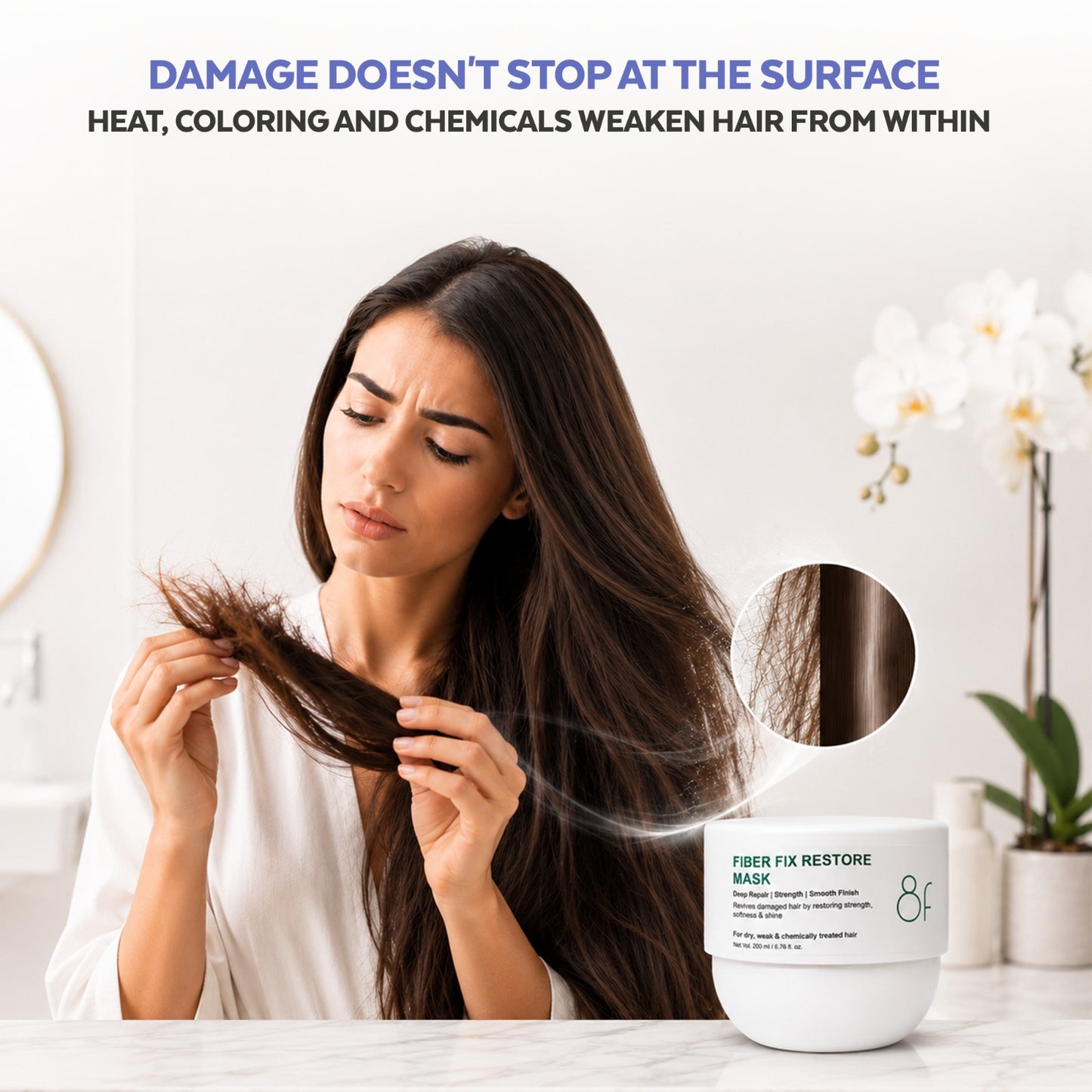 GLOSSXPRO Professional System Fiber Fix Restore Hair Mask | Bond Repair Hair Mask for Damaged Hair | Deep Repair, Strengthening & Frizz Control | Sulphate Free | Paraben Free | Color Safe | 200g