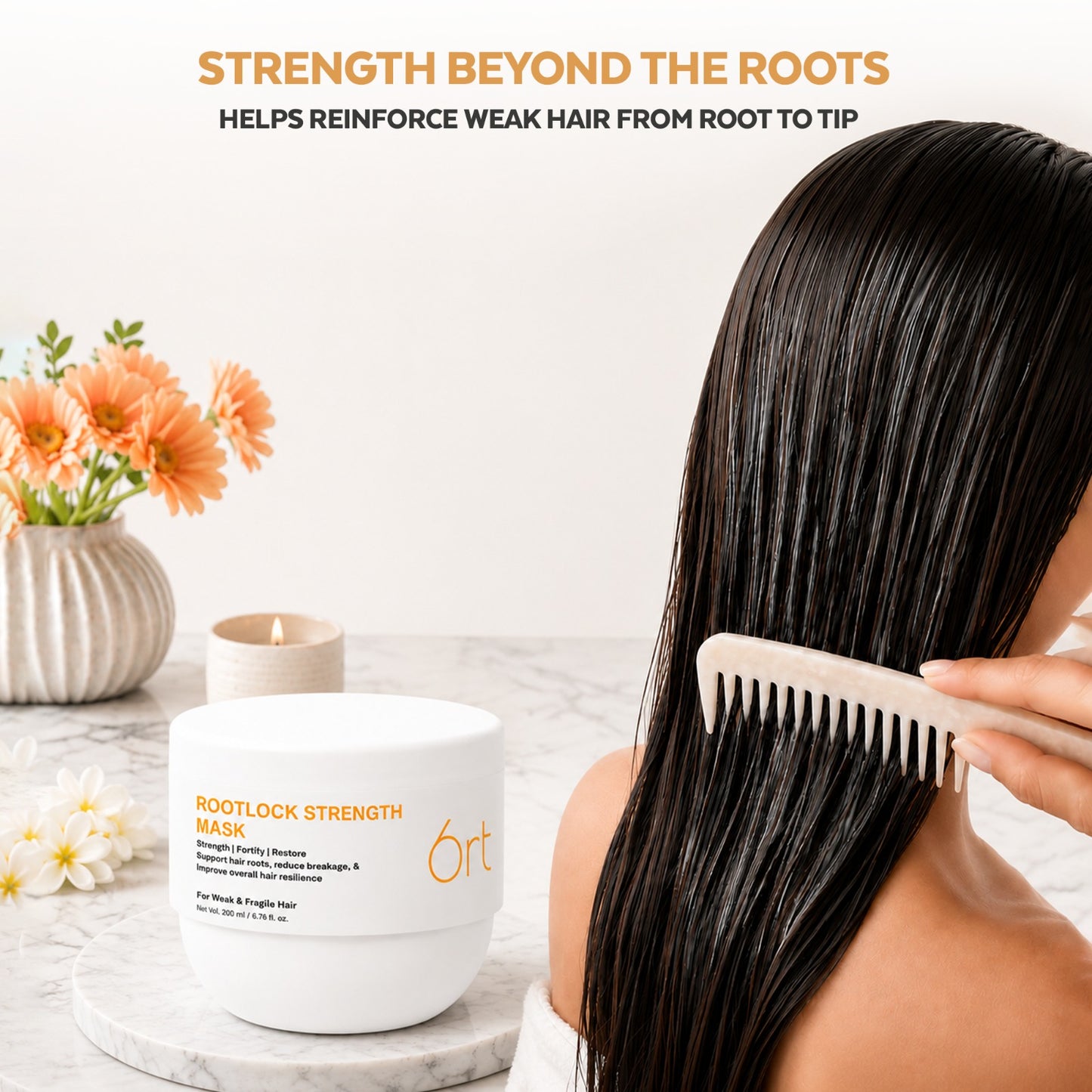 GLOSSXPRO Professional System Rootlock Strength Hair Mask | Hair Fall Control Hair Mask | Strengthens Hair from the Roots | Deep Nourishment & Breakage Control | Sulphate Free | Paraben Free | Color Safe | 200g