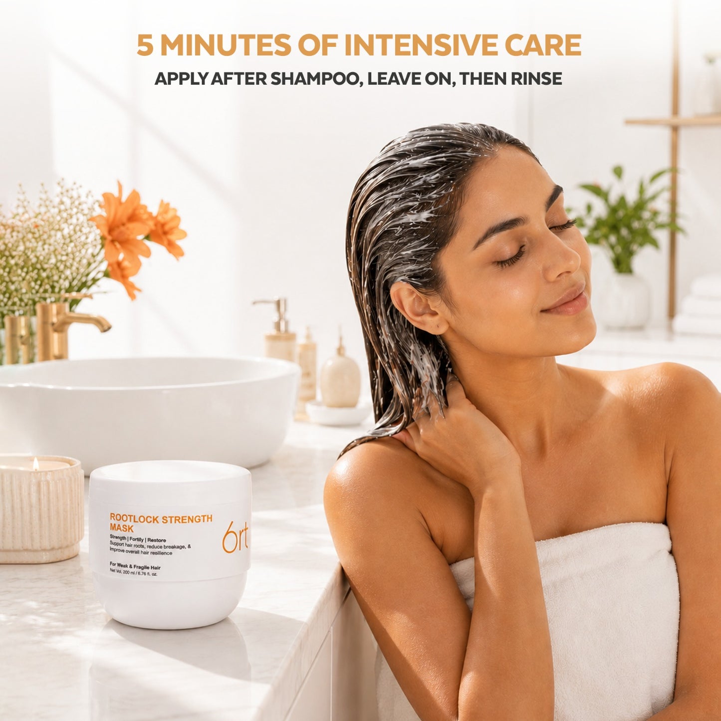 GLOSSXPRO Professional System Rootlock Strength Hair Mask | Hair Fall Control Hair Mask | Strengthens Hair from the Roots | Deep Nourishment & Breakage Control | Sulphate Free | Paraben Free | Color Safe | 200g