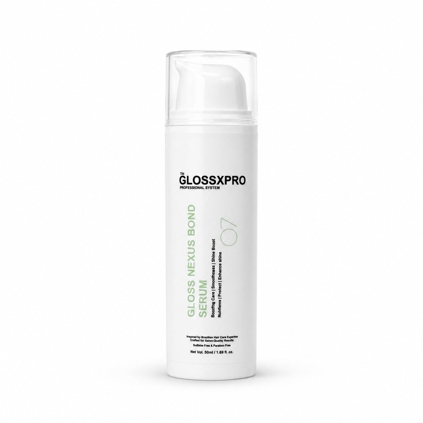 GLOSSXPRO Professional System Gloss Nexus Bond Serum | Bond Repair Hair Serum | Anti-Frizz Leave-In Serum | Heat Protection, Smoothness & Shine | Lightweight, Non-Greasy Formula | For Dry, Damaged & Chemically Treated Hair
