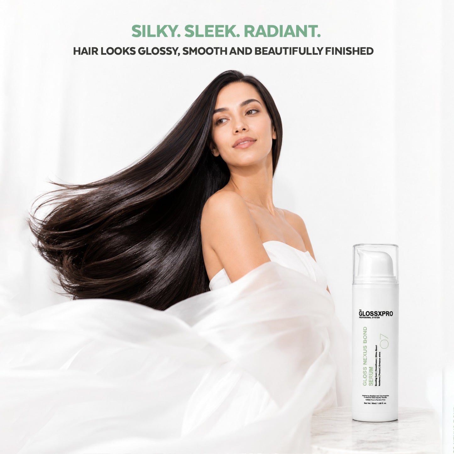 GLOSSXPRO Professional System Gloss Nexus Bond Serum | Bond Repair Hair Serum | Anti-Frizz Leave-In Serum | Heat Protection, Smoothness & Shine | Lightweight, Non-Greasy Formula | For Dry, Damaged & Chemically Treated Hair