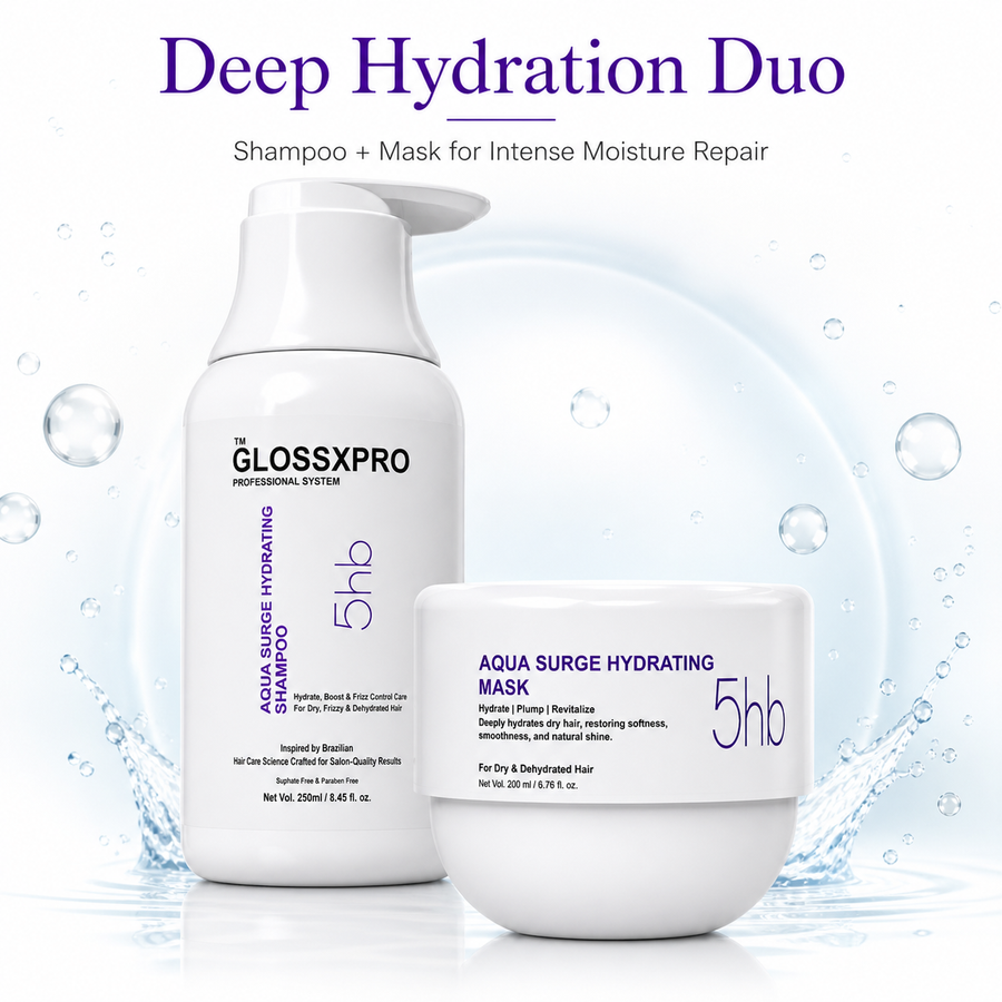 GLOSSXPRO Professional System Aqua Surge Hydration Shampoo & Hair Mask Combo