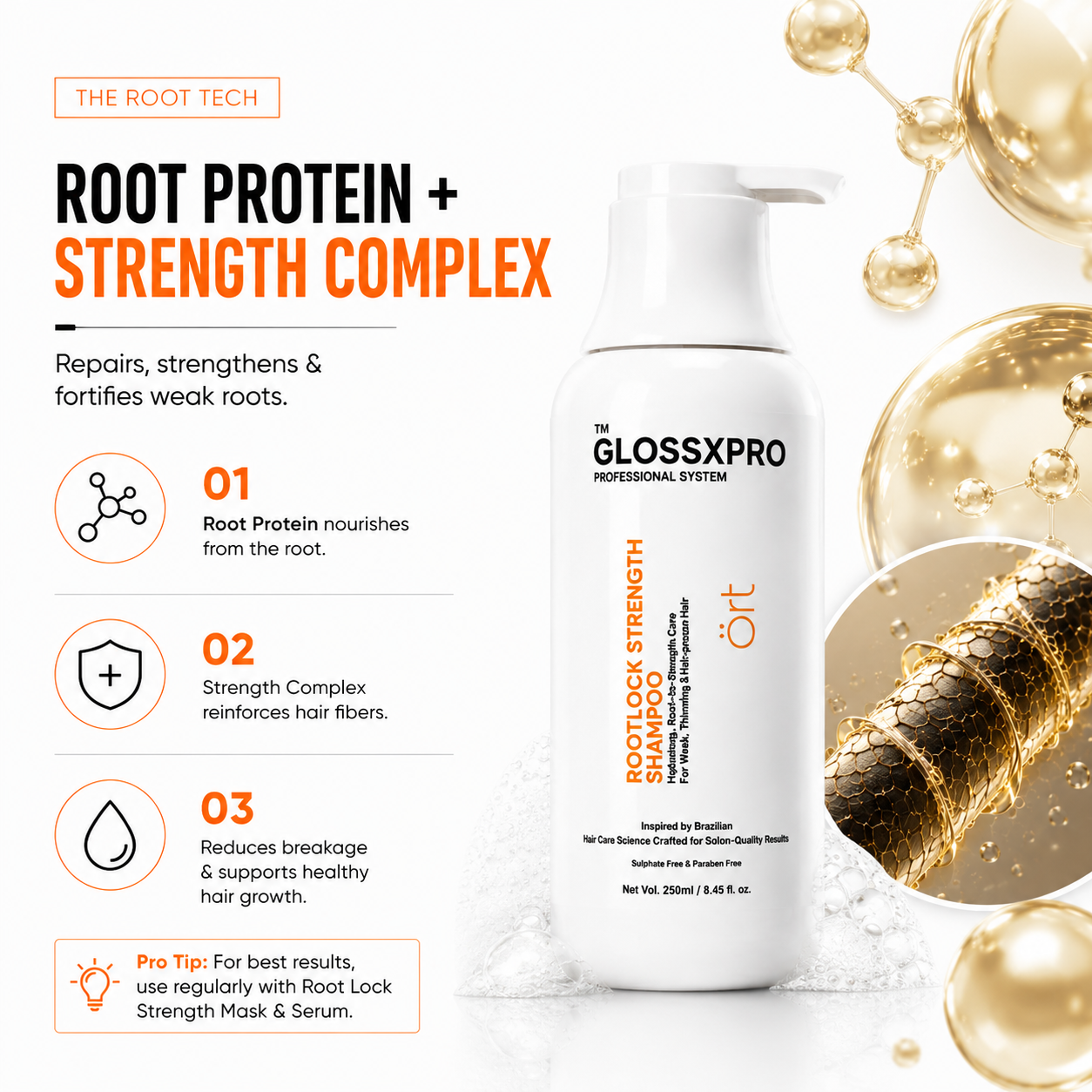 GlossXPro Rootlock Strength Shampoo