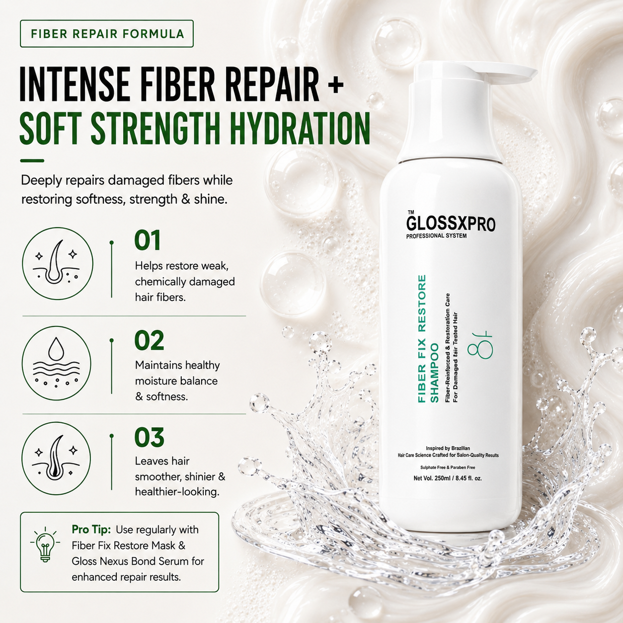 GlossXPro Fiber Fix Restore Shampoo