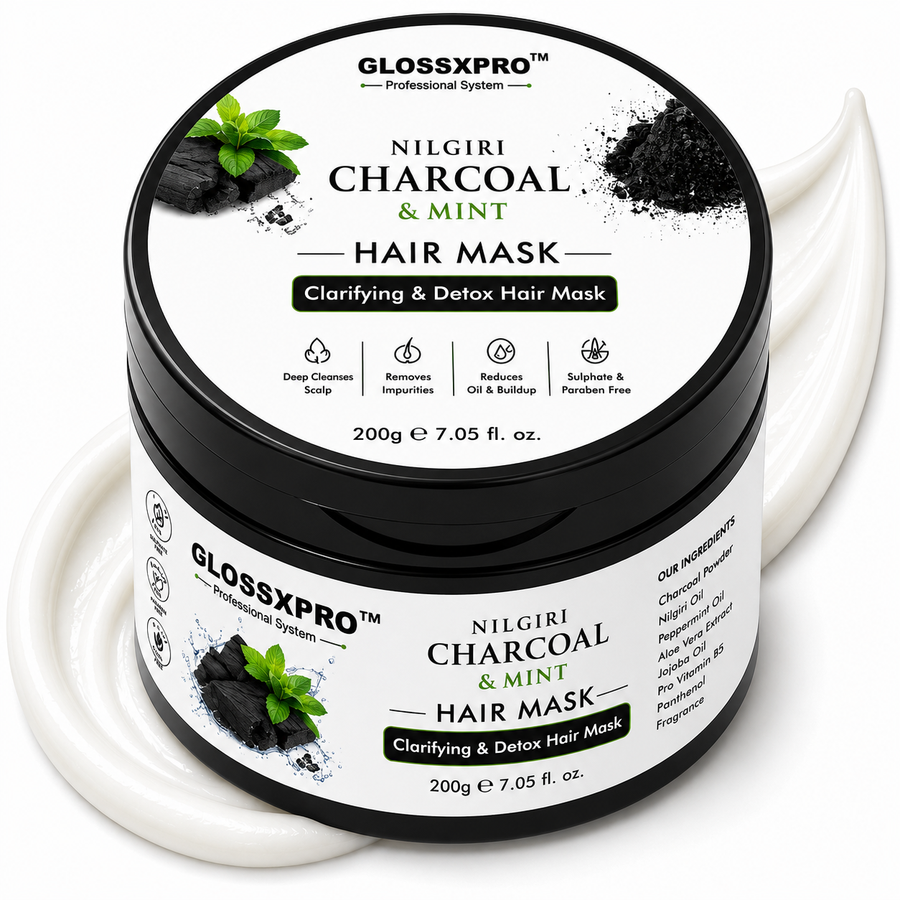 GLOSSXPRO Professional System Nilgiri Charcoal & Mint Hair Mask