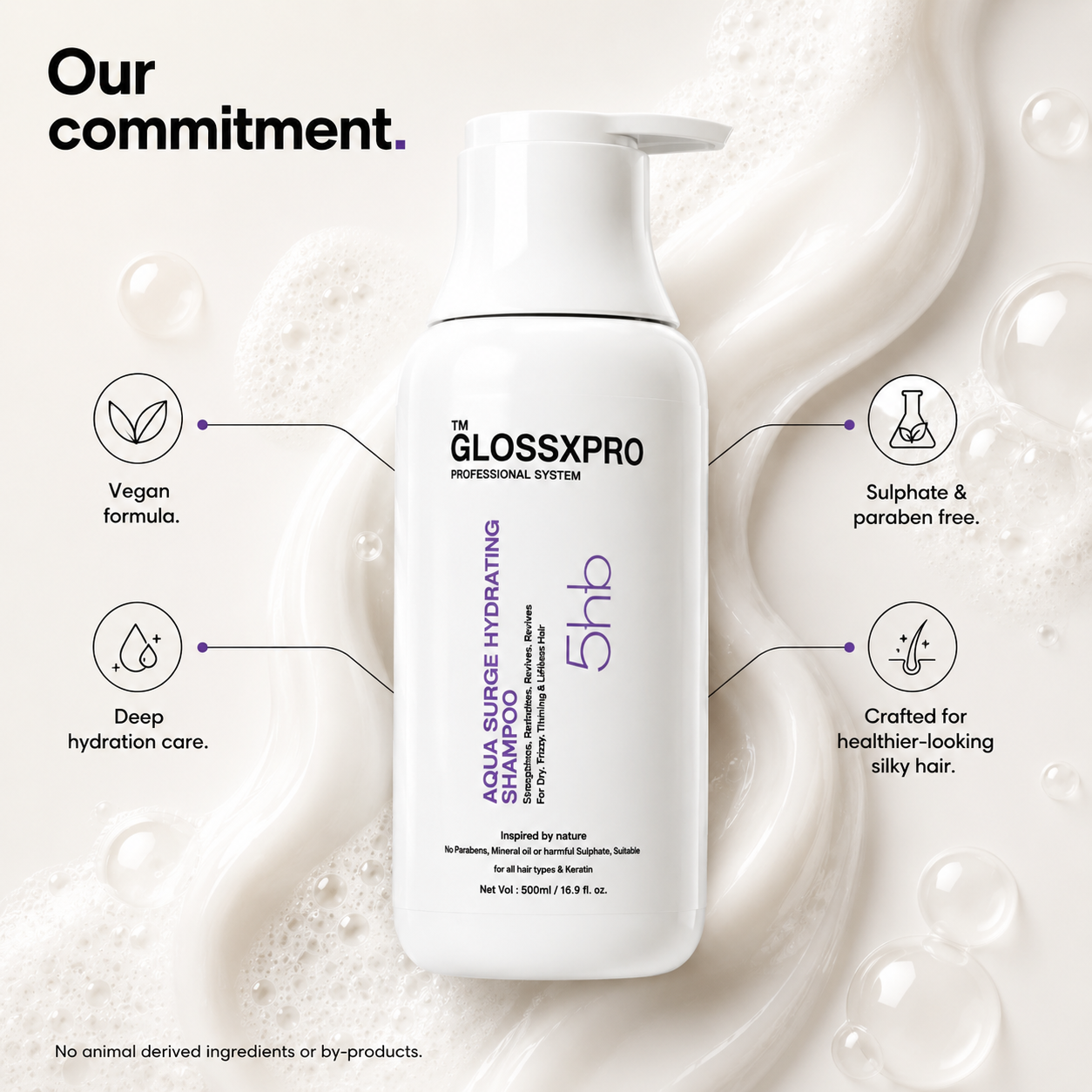 GlossXPro Aqua Surge Hydrating Shampoo for Dry & Frizzy Hair