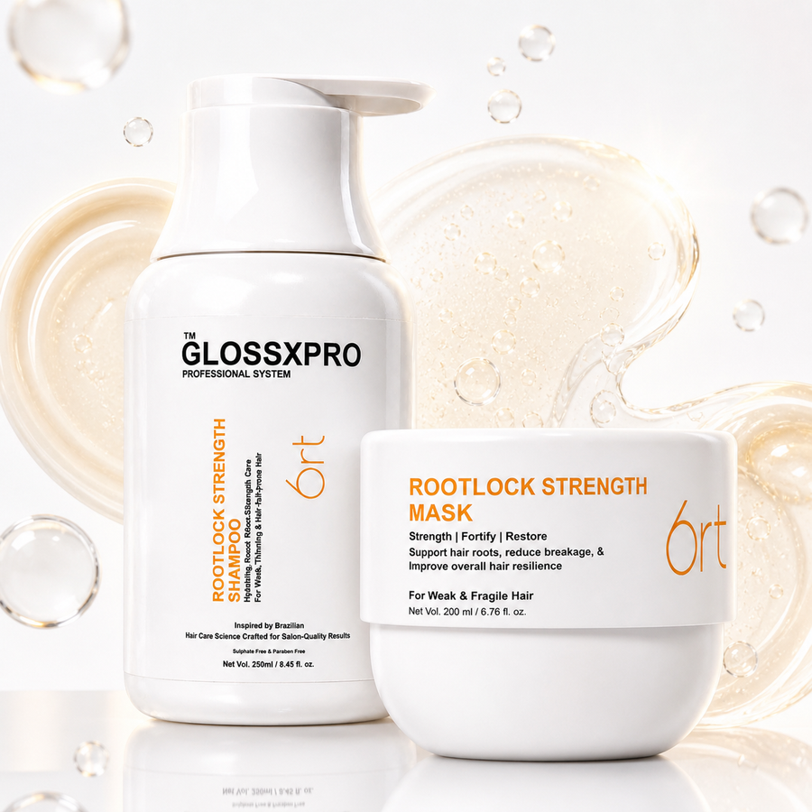 GLOSSXPRO Professional System Rootlock Strength Shampoo & Hair Mask Combo